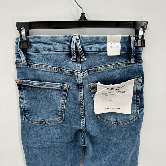 GOOD AMERICAN NWT Good Waist Crop in Blue633 // 0 - Picture 9 of 14
